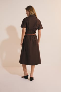 Robe midi avec boutons en coton;${refinementColor}