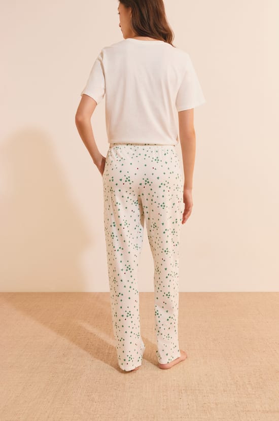 Ensemble de pyjama 2 pi&egrave;ces avec motifs tr&egrave;fle en coton;${refinementColor}