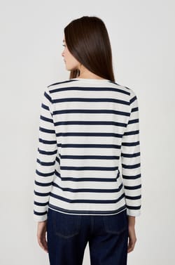 T-shirt marinière manches longues;${refinementColor}
