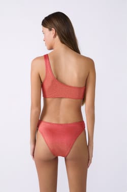 One-piece swimsuit with iridescent side cut-out;${refinementColor}