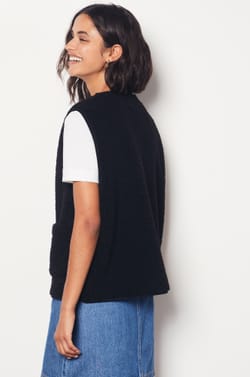 Sleeveless Faux Fur Jacket;${refinementColor}