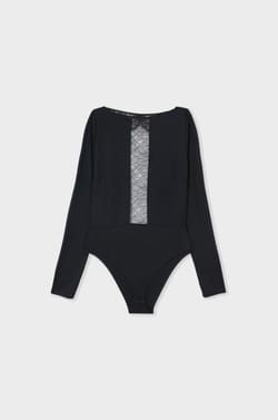 Lace Bodysuit with Open Back;${refinementColor}