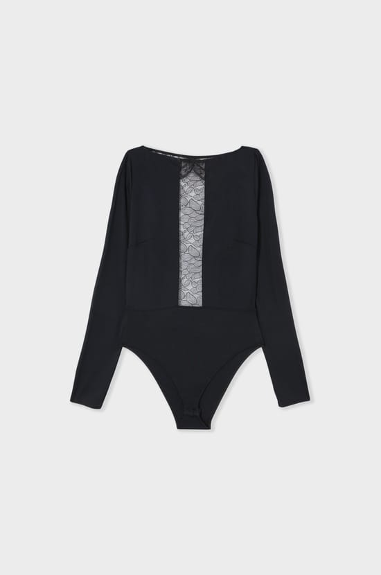 Lace Bodysuit with Open Back;${refinementColor}