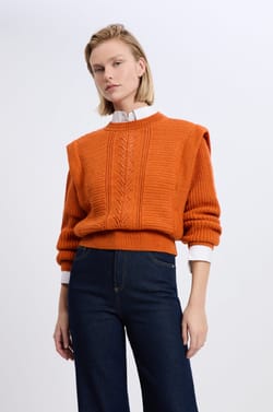 Pull à épaulettes avec laine;${refinementColor}