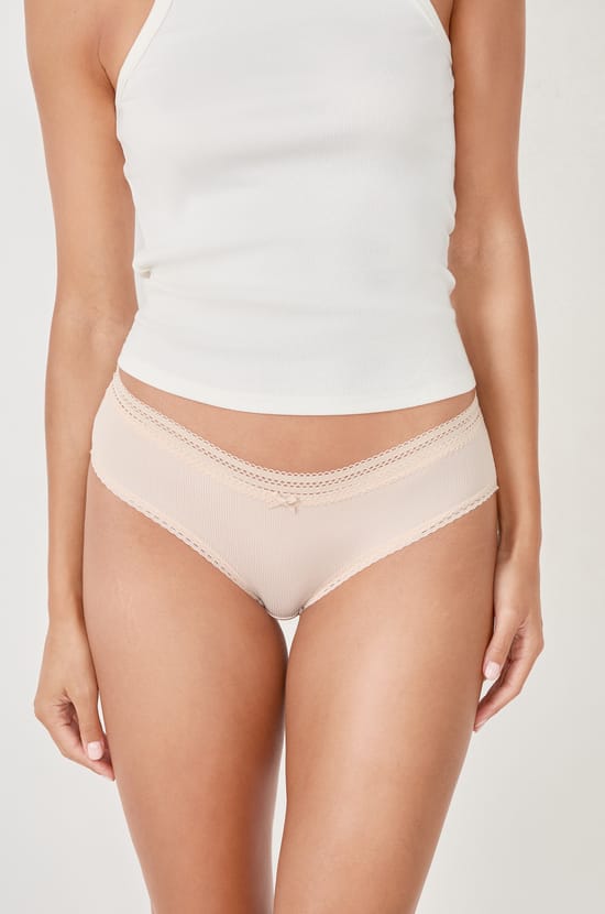 Microfiber Boyshorts With Lace Details;${refinementColor}