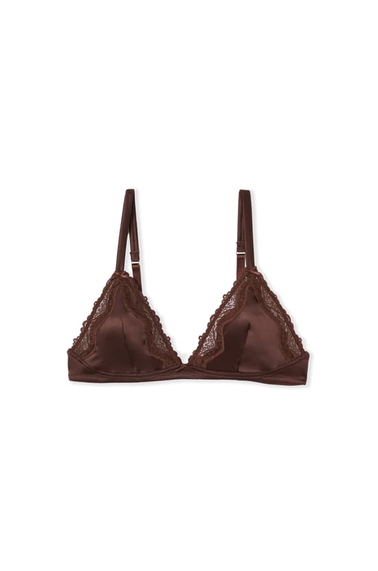 Soutien-gorge triangle satin&eacute;;${refinementColor}