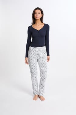 2-Piece Patterned Pajama Gift Set With Cotton;${refinementColor}