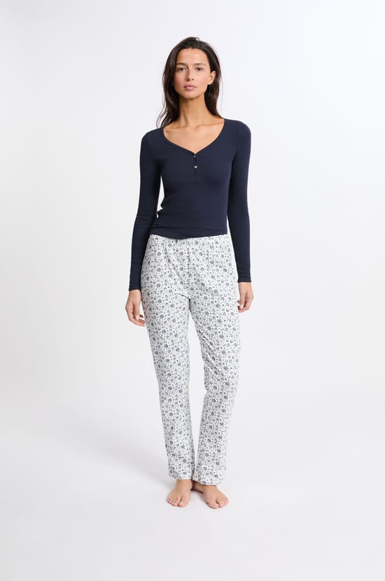 Pijama de 2 piezas con estampado de algod&oacute;n;${refinementColor}