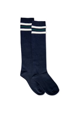Chaussettes &agrave; d&eacute;tails rayures avec coton;${refinementColor}