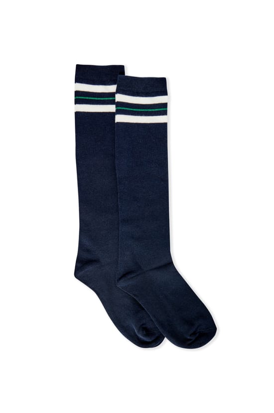 Chaussettes &agrave; d&eacute;tails rayures avec coton;${refinementColor}