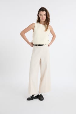 Top sans manches en coton avec boutons dor&eacute;s;${refinementColor}