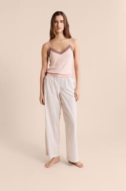 Pantalon de pyjama &agrave; rayures avec coton;${refinementColor}