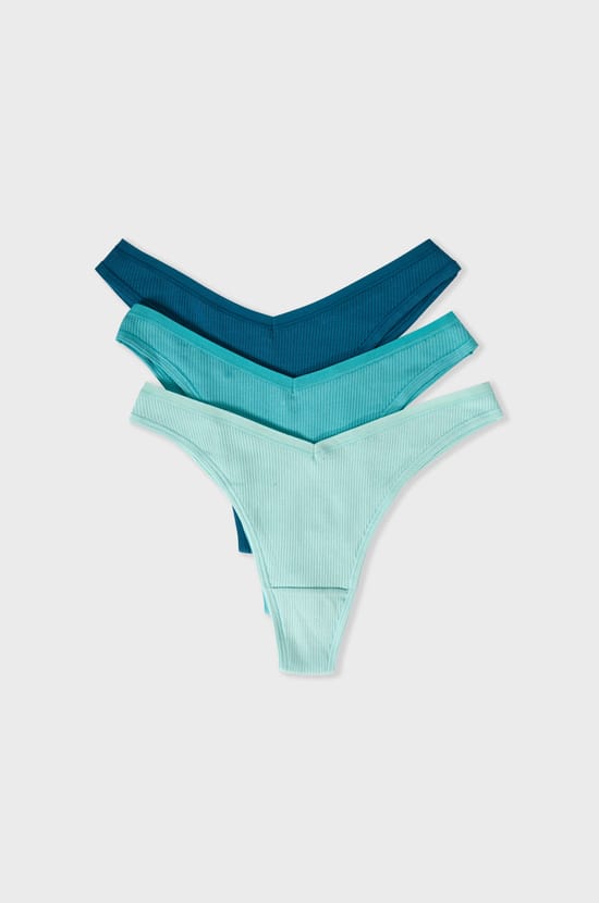 Lot de 3 tangas en coton;${refinementColor}
