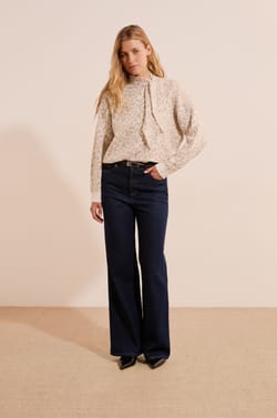 Pull &agrave; motif l&eacute;opard avec lien &agrave; nouer;${refinementColor}
