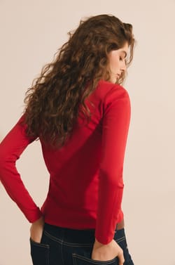 T-shirt manches longues en coton modal;${refinementColor}