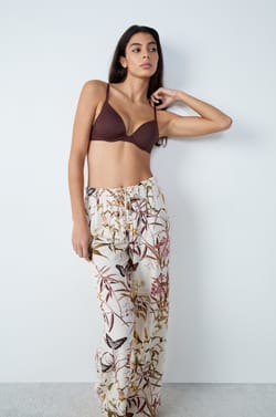 Pajama Pants With Floral Pattern;${refinementColor}