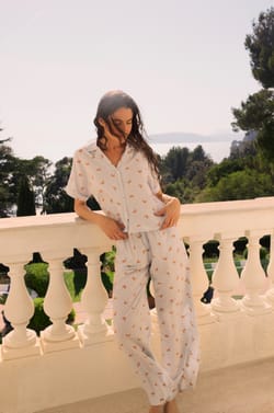Pyjama Trousers with Croissant Print;${refinementColor}