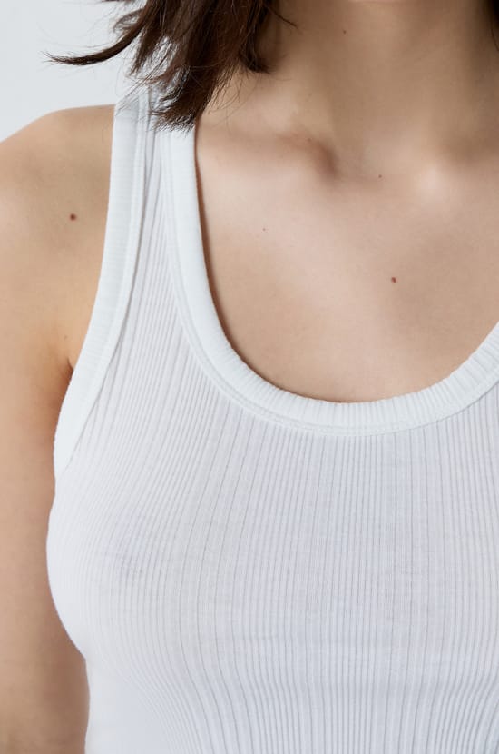 Débardeur de pyjama en coton côtelé;${refinementColor}