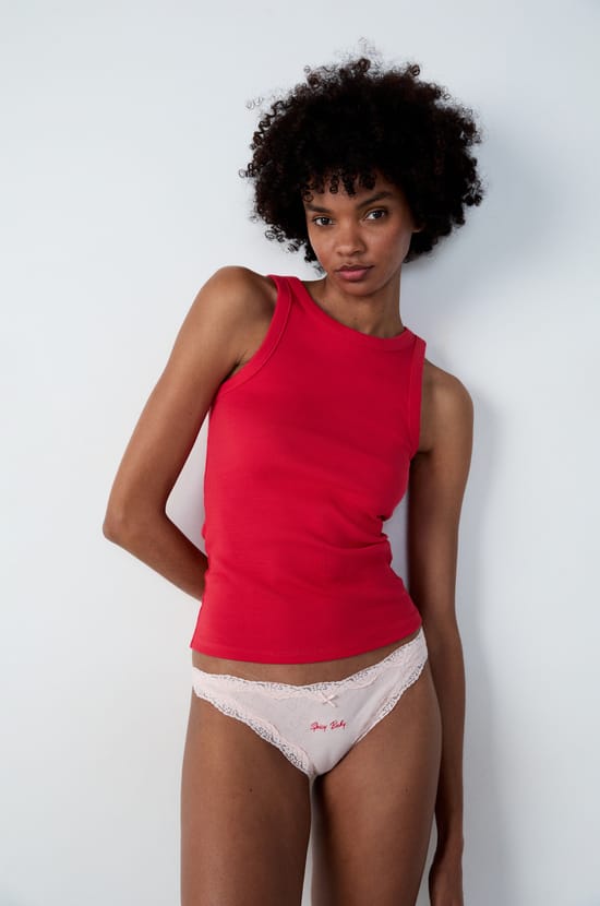 Culotte br&eacute;silien coton d&eacute;tails dentelle;${refinementColor}