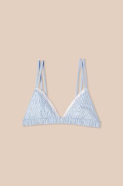 Triangle Cotton Striped Bra;${refinementColor}