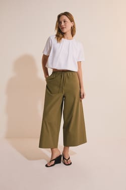 Pantalon &eacute;lastiqu&eacute; en coton;${refinementColor}