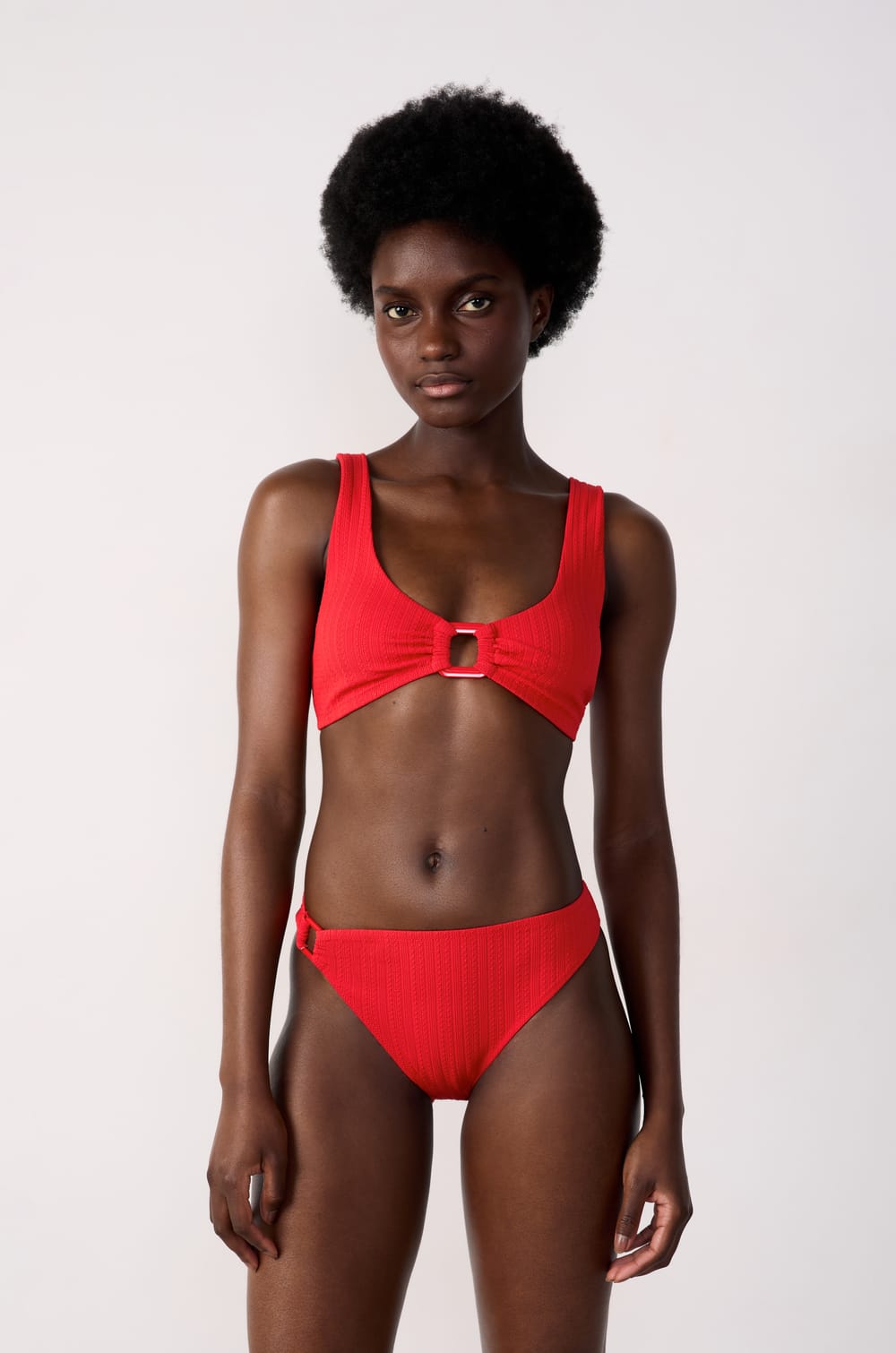 Brassière haut de maillot détail anneau;${refinementColor}