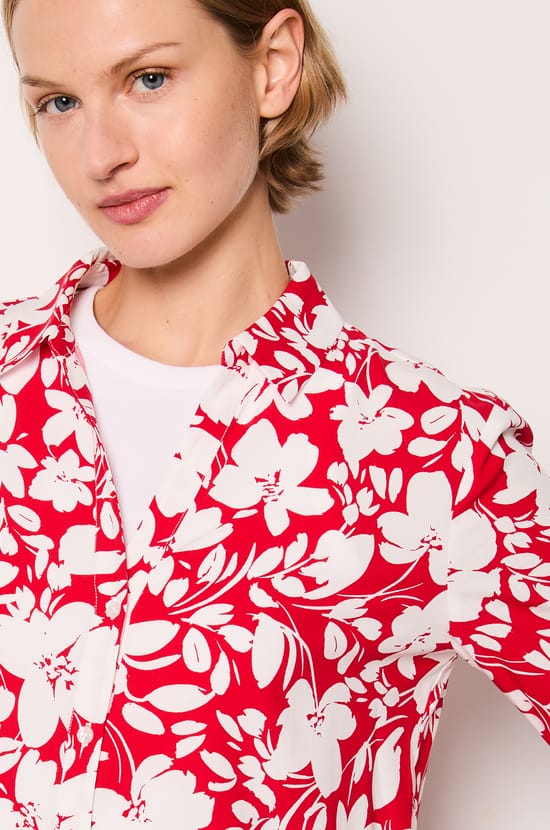Chemise manches longues fleurie;${refinementColor}