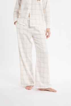 Pantalon de pyjama à carreaux en coton;${refinementColor}