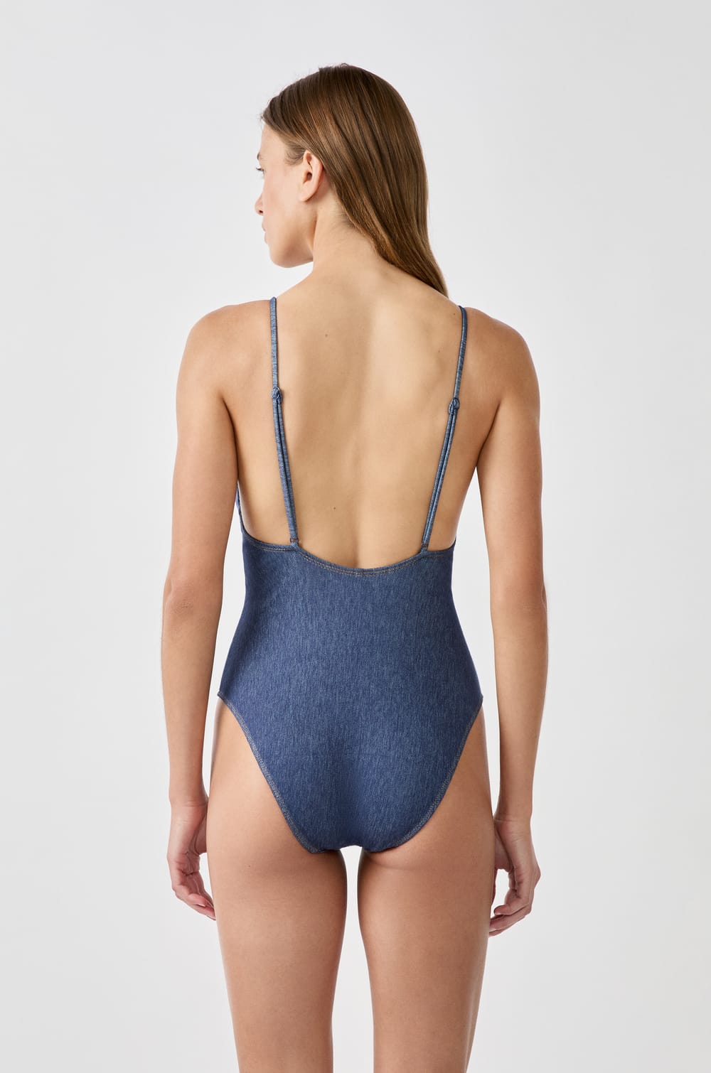 One-Piece Swimsuit Denim Effect;${refinementColor}