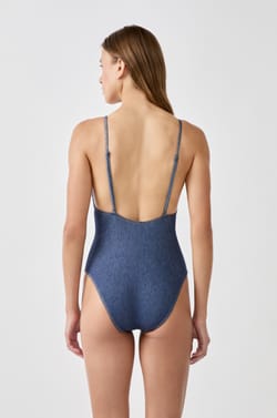 Denim-Effect One-Piece Swimsuit;${refinementColor}