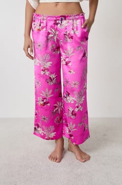 Satinierte Pyjama-Hose mit Print;${refinementColor}