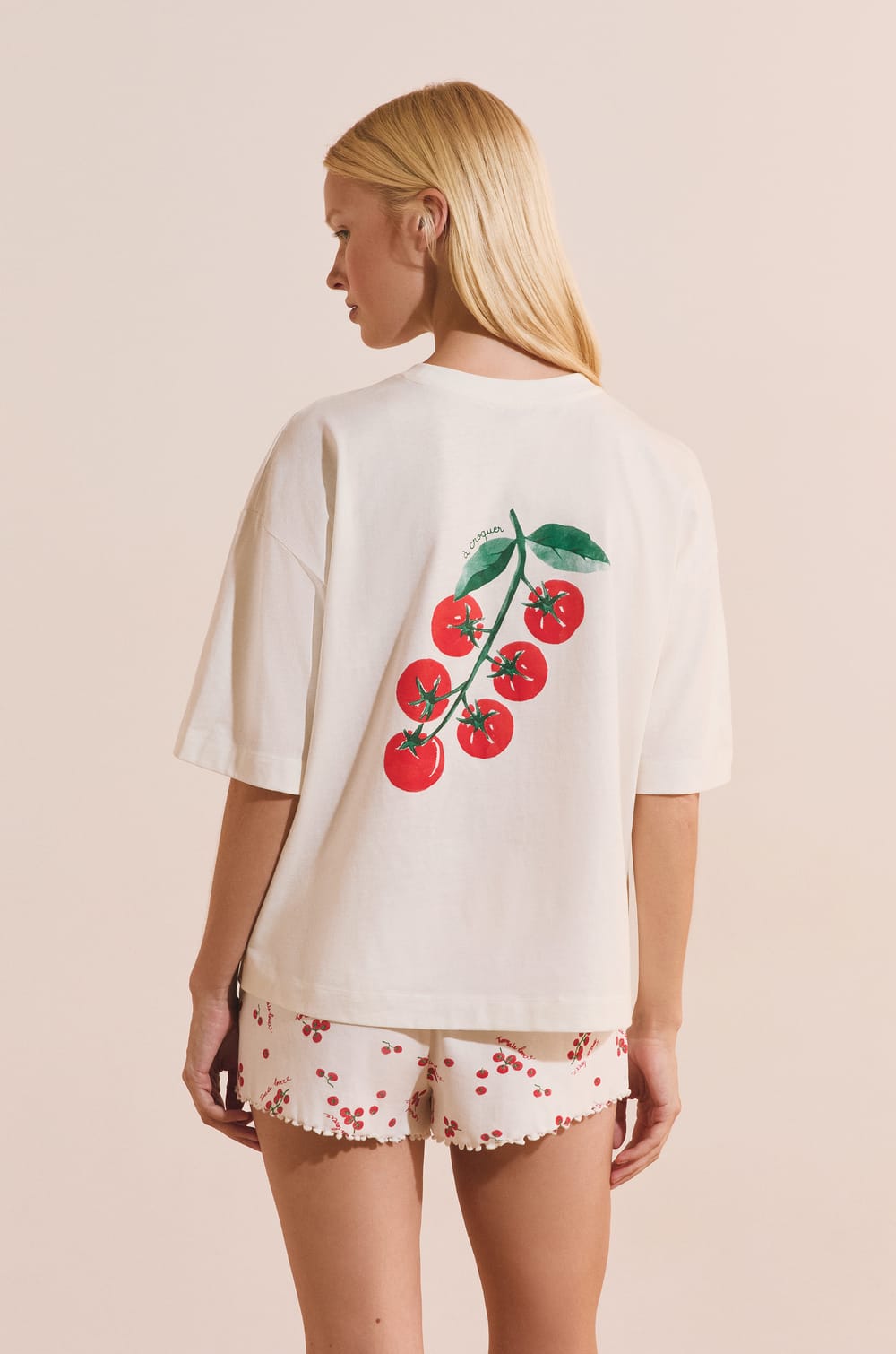 T-shirt de pyjama &agrave; motif tomate;${refinementColor}