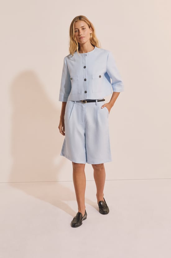 Veste courte en lin;${refinementColor}