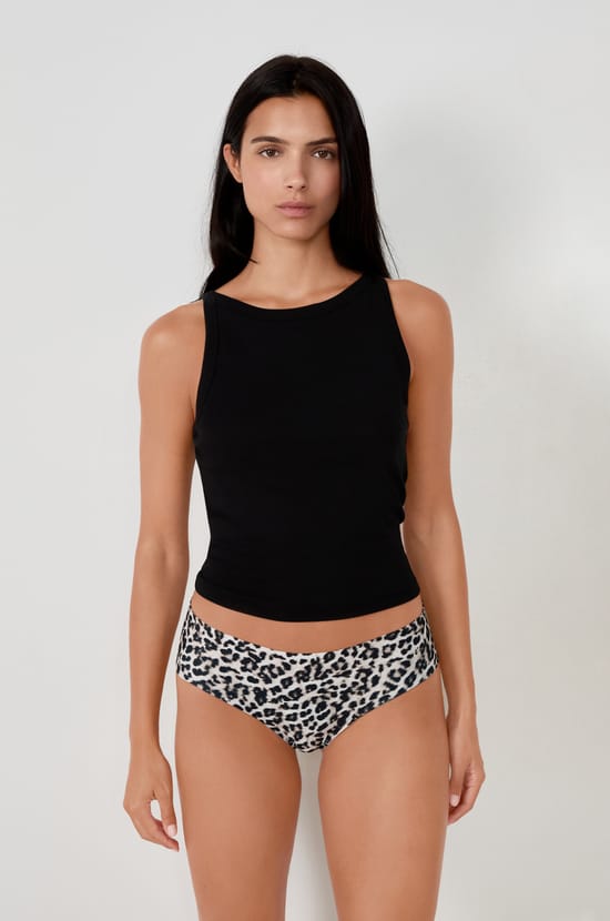 Hipster aus nahtloser Mikrofaser mit Leopardenmuster;${refinementColor}
