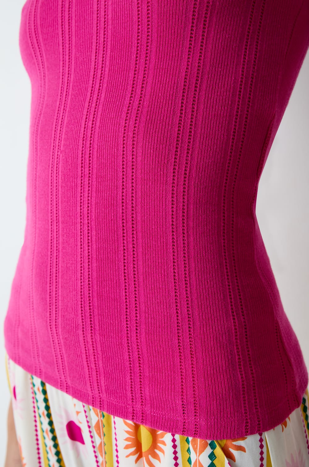 Débardeur à motifs en pointelle;${refinementColor}