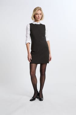 Robe courte à rayures;${refinementColor}