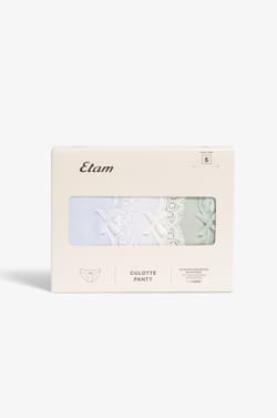 3-Pack of Cotton and Lace Briefs;${refinementColor}