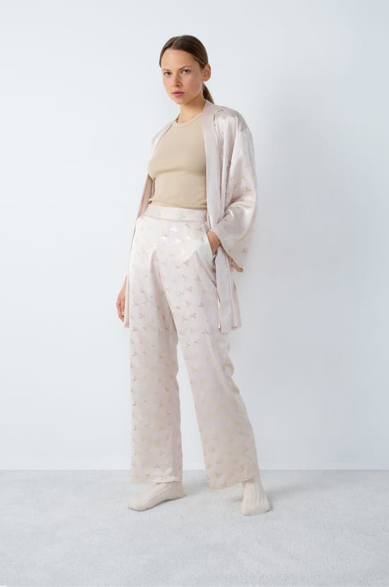 Satinierte Pyjamahose;${refinementColor}