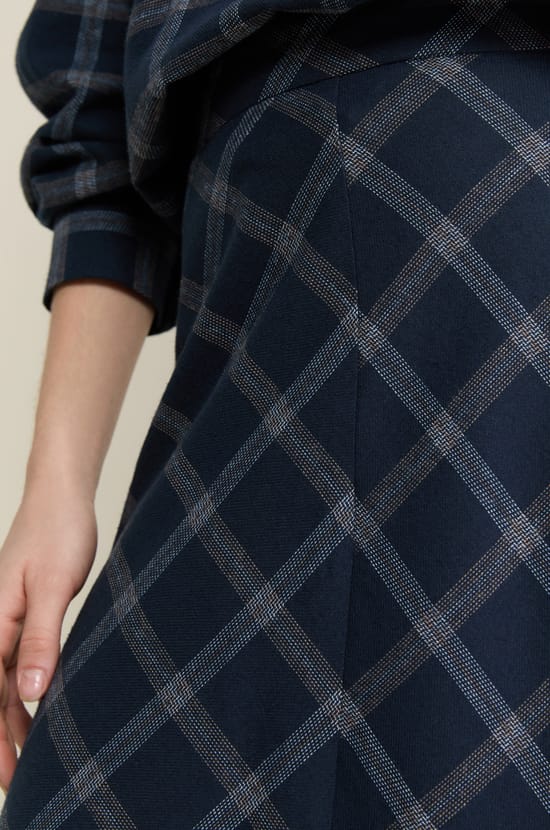 Jupe longue en coton &agrave; carreaux;${refinementColor}