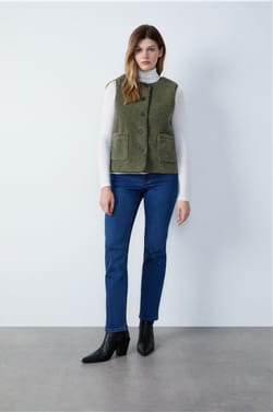 Sleeveless Bouclé Jacket;${refinementColor}