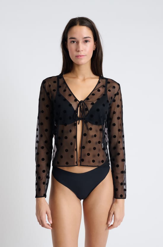 Top transparente de manga larga;${refinementColor}
