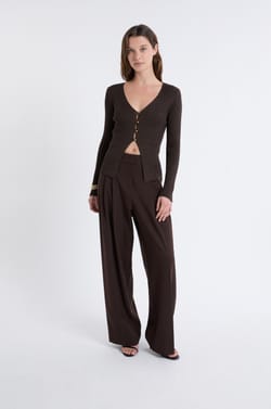 Iridescent Cardigan With Gold Buttons;${refinementColor}