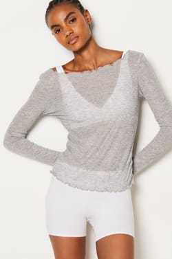 Long Sleeve Ribbed T-Shirt;${refinementColor}