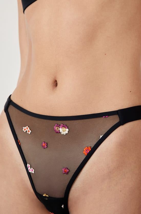 Embroidered Thong;${refinementColor}