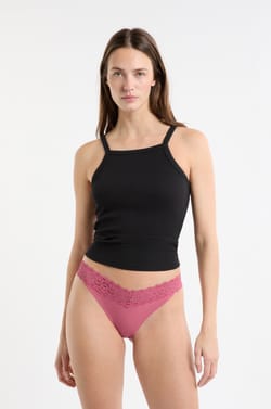 Microfibre and Lace Tanga;${refinementColor}