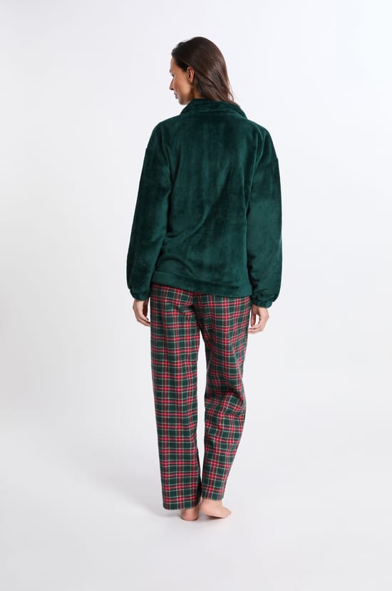 Ensemble de pyjama 3 pièces à carreaux avec coton;${refinementColor}