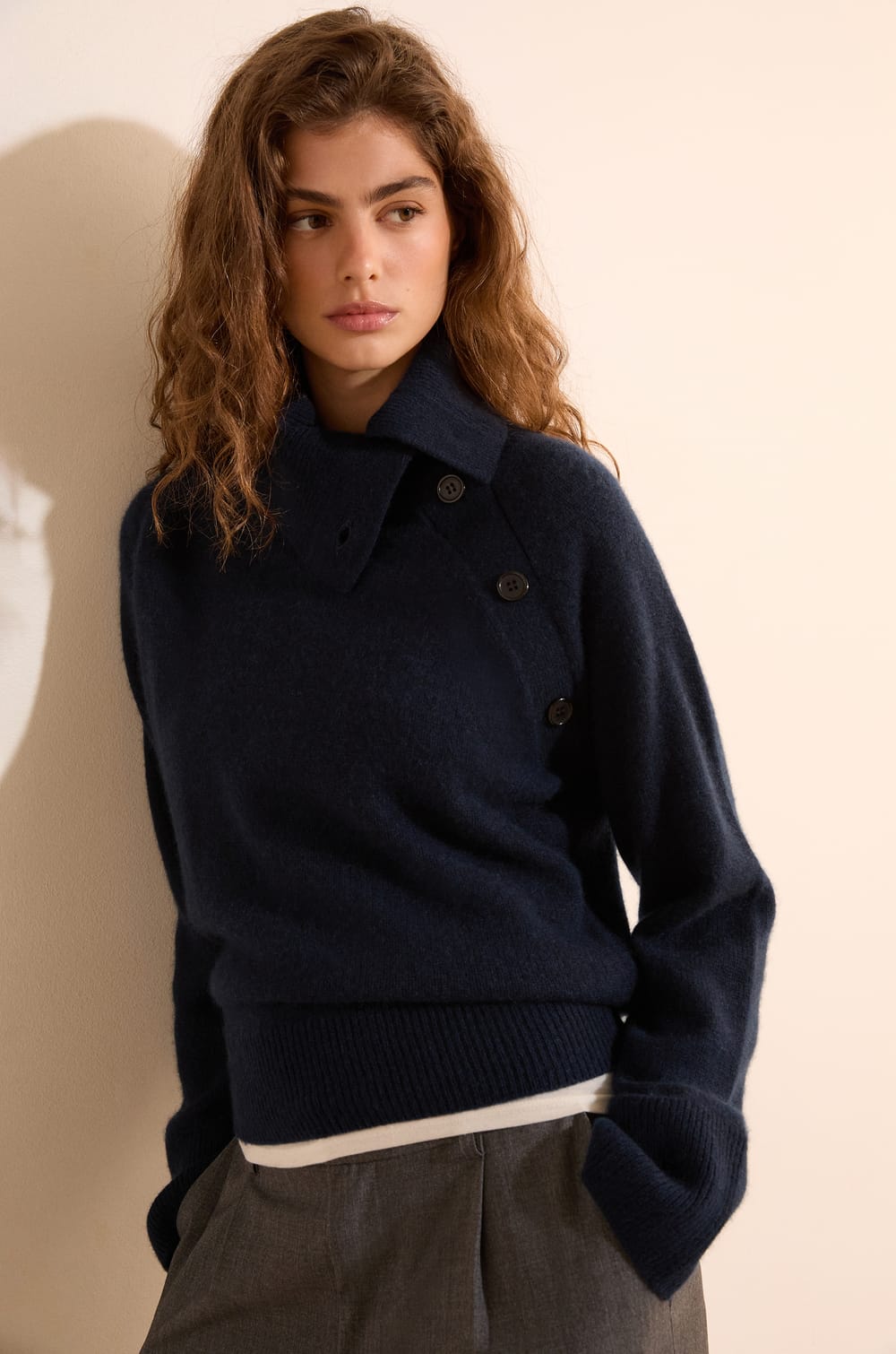 Pull col montant 100% cachemire;${refinementColor}