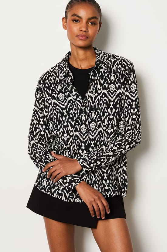 Printed Fluid Shirt;${refinementColor}