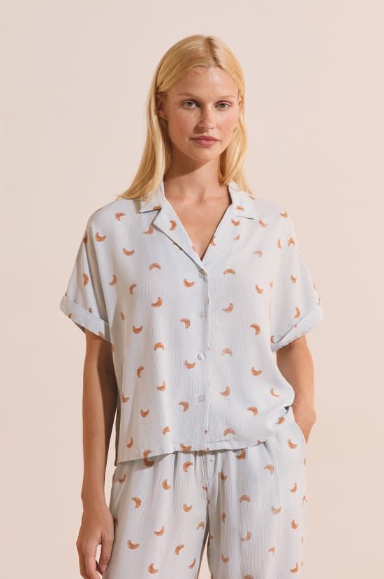 Chemise de pyjama &agrave; motifs croissants;${refinementColor}