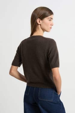 Short-sleeved cashmere sweater;${refinementColor}